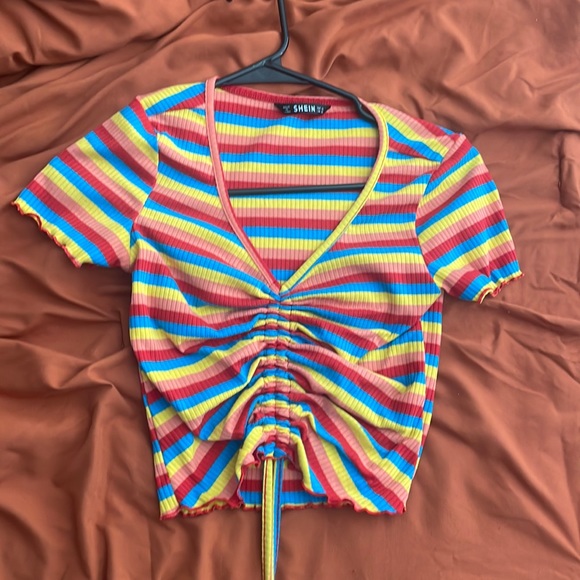 Colorful Adjustable Low Cut Crop Top - Picture 2 of 3